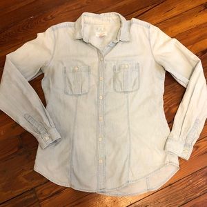 Loft Light Washed Denim Button Down